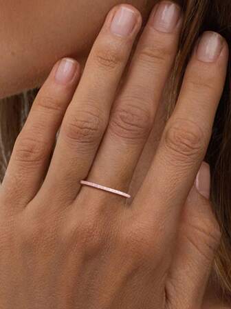 1 szt. Pierścień ze srebra próby 925, spersonalizowany prosty styl wysadzany cyrkoniami, pozłacany różowym złotem, biżuteria damska, lato, prezent rocznicowy