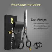 The Cut Factory® 6.5" Matte Black Luxury Hair Scissors – Ultra-Sharp High Carbon Steel Barber Shears For Men, Women & Kids – Gift-Boxed With Leather Pouch – Precision Cutting For Salon & Home{"Color_name":"Black"} - 多色1 - 查看 10