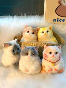 1/8PCS Cute Silicone Simulation Cat, Sticky Stress Relief Toy, Cute Stuff, Taba Squishy, Injectable Bubbles, Travel Portable Fidget Squeeze Toys, Squisy, Blue For Boys, Pink For Girls, Perfect For All Ages Austism, Ideal Holiday Gifts, Small Cute Fun Gift, Fun, Kids Games, Kids Toys, Boy Games, Girl Games, Children's Games, Easter Gifts, Party Bag Fillers, Christmas Stocking Fillers, Fidget Toys, Kids Party Favors[Eyes Random]