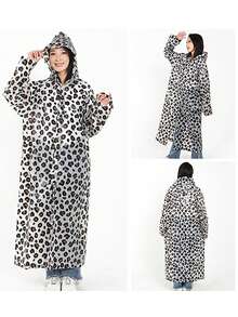 EVA Fashionable Leopard Print Rain Poncho - Lightweight, Portable, All-Season Raincoat With Adjustable Hood, Long Sleeves, And Side Pockets For Outdoor Activities, Stylish Rainwear, Raincoat, Leopard Print Cape, Poncho, Premium Rainwear,Spring Summer Picks,Brides Maid Gifts,Room,Bedroom Decor,Beach,Travel,For Men,For Women,Vacation,Cute Stuff,Mother's Day Gift,Bedroom Decor,Garden,Kitchen Decor,Summer,Beach,Travel Essentials,Room Decor,Squishy,Graduation - Multicolor - View 10
