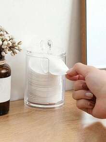 4 pièces Boîte de rangement cosmétique, support pour cotons-tiges, boîte de rangement pour salle de bain, distributeur de disques ronds/fil dentaire pour le classement et le rangement. Flacons de voyage pour la salle de bain, les voyages, l'extérieur, les affaires, étanches et portables