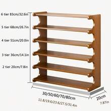 Zapatero de Bamb de Varios Niveles, Zapatero Recibidor Madera, Zapatero Alto Baldas para Entrada, Dormitorio o Pasillo, Estante para Zapatos para Casa 2 tier/30cm - 2 niveles/30 cm - Ver 3