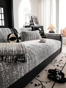 1pc Simple & Fashionable Sofa Cushion Cover, Thick Plush Skin-Friendly Sofa Slipcover For Autumn/Winter, Elegant European-Style Luxury Sofa Seat Pad, Anti-Slip Anti-Dust Anti-Cat Scratch Sofa Protector, Suitable For Living Room, Bedroom, Study, Office, Club, Party, 1-4 Seater Sofa, L-Shaped Sofa