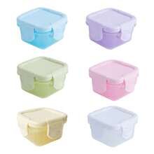 6 Stücke Mini Lebensmittel Aufbewahrungsbehälter Set, Küchen Lunchbox Kühlschrankdose mit Verschluss, kleine Lebensmittelbehälter Plastikdose mit Verschluss, multifunktionale Gewürzbox, Mehrzweck, tragbare Snacks, Obst, Haferflocken, Reise- und Familienorganisation, Küchenutensilien, Schulmaterial, Rückkehr zur Schule, geeignet für Mikrowelle und Gefrierschrank, ideale Wahl für Halloween, Thanksgiving, Weihnachten, Neujahr und Geburtstag