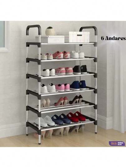 Sapateira 6 Andares Portátil com Estrutura Metálica Organizador de Sapatos para Casa Quarto Prático e Resistente