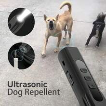 1 Pc, Ultrasonic Dog Repellent Rechargeable Ultrasonic Dog Bark Deterrent With Digital Display - Portable Anti-Barking Training Device For Indoor Outdoor Use, Effective Behavior Aids To Stop Barking And Correct Bad Habits In Dogs,Daily Use