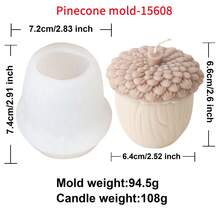 Molde de Vela de Pinha e Noz Grande de Silicone 3D, Molde de Sabão Aromático de Pinha, DIY Avelã, Noz, Gesso, Resina, Artesanato Doméstico, Presente de Festa