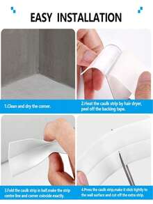 Bandă de etanșare autoadezivă pentru îmbinări de toaletă, impermeabilă și rezistentă la mucegai, bandă de etanșare autoadezivă pentru bucătărie și baie, bandă impermeabilă pentru baie, autocolant frumos pentru cusături pentru chiuveta de bucătărie, bandă autoadezivă impermeabilă din PVC: Păstrați chiuveta de baie, dușul, cada și toaleta etanșate și protejate! Potrivită pentru instalatori și contractori