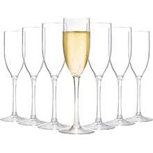 亚克力香槟杯、5 盎司不易碎高脚杯、可重复使用的香槟敬酒杯、透明香槟杯、优雅的塑料马提尼酒杯 - 非常适合鸡尾酒、香槟和甜点 - 可重复使用、慕斯杯、