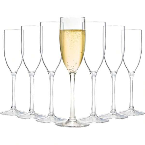 Acrylic Champagne Flutes, 5 Oz Unbreakable Goblet Glasses, Reusable Champagne Toasting Cups, Clear Champagne Glasses, Elegant Plastic Martini Glasses - Perfect For Cocktails, Champagne & Desserts - Reusable, Mousse Cups,