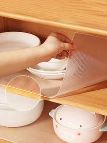 1/2 pièces Doublures de tiroir en plastique EVA antidérapantes, tapis de plan de travail de cuisine et de réfrigérateur imperméables, revêtement de tablette facile à nettoyer pour les armoires, les tiroirs, les réfrigérateurs, les éviers
