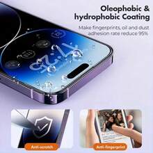 Tempered Glass 3pcs High Definition Mobile Phone Screen Protector, Compatible With Iphone 17 Pro Max/17/17 Pro/17 Air/16 Pro Max/16/16 Plus/16 Pro/15 Pro Max/15/15 Pro/15 Plus/14/13/12/11/XS/6/7/8 Plus/SE2/SE3 Easter Spring Gift - Clear - View 3