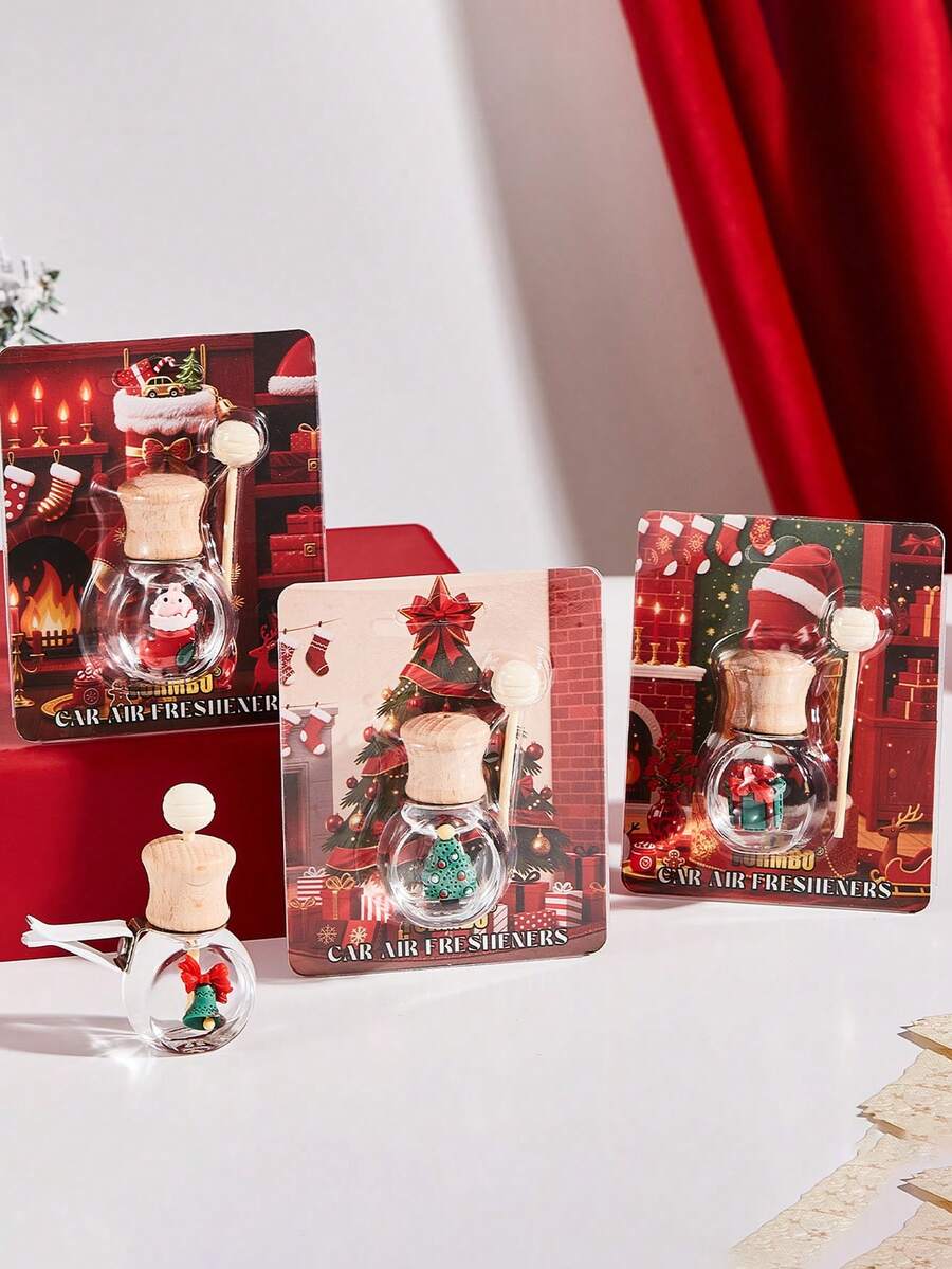 1个FORMBO车载香氛吊坠空气清新剂，圣诞限量版车载香氛10毫升 - 适合日常使用、旅行、夏季必备、女士礼物，可爱车载空气清新剂扩散器 - 彩色 - 查看 1