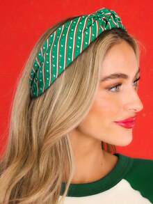 1pc Crossed Wide-Edge Printed Hairband - Fashionable And Unique Christmas Hair Accessory For Women ,Diadema ,Hair Hoop