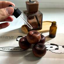 5Pcs Natural Apple-Shaped Diffuser - Solid Wood Essential Oil Diffuser, Battery-Free, Long-Lasting Fragrance For Home & Car, Ideal For Holiday Decorations & Gift Giving, Christmas Gift Idea| Natural L Wood Design| Durable Wooden Diffuser, Essential Oil Diffuser, Perfume Bottle Empty, Perfume Bottle Top, - Multicolor - View 8