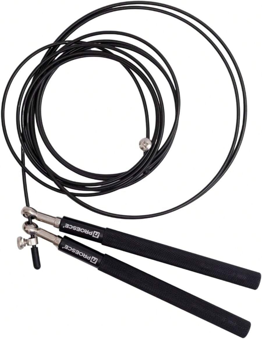 Cuerda para Saltar Tipo Negra |   de Aluminio con Recubierto de PVC |   Velocidad Ajustable para Boxeo, Cardio, HIIT, Fitness - Blanco - Ver 1