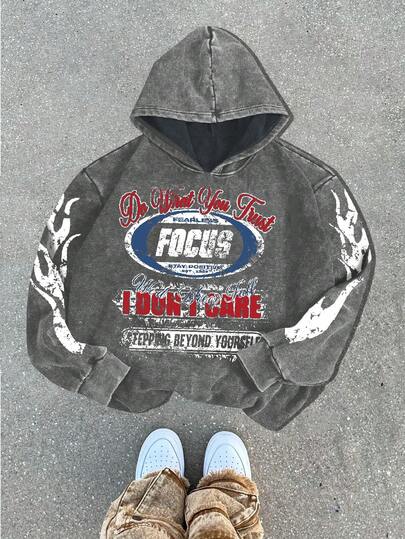 1pc Men's Casual Hoodie With Racing Car Creative Print, High-Quality Fleece Sweatshirt For Autumn/Winter