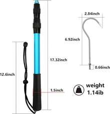 Barra telescópica para pesca gancho acero inoxidable mango aluminio mar - Longitud de expansión: 55 pulgadas - Ver 9