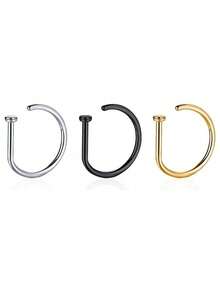 1/3/5 szt. Kobiety Mężczyźni Fałszywy kolczyk do nosa Modny 14K Złoty Kształt D Punk Hip Hop Kolczyki do nosa Nie przekłuwać Cienki Metalowy Jednostronny Klips do nosa Stal nierdzewna Perforacja Septum Odpowiednie dla nastolatków Biżuteria do ciała Paznokieć do ust, Kolczyk do paznokci, Kolczyk do nosa w kształcie litery D, Paznokieć do nosa, Paznokieć do ust, Kolczyk do wargi, Bez perforacji, Biżuteria do przekłuwania ciała człowieka, Punk Europejski i Amerykański Styl