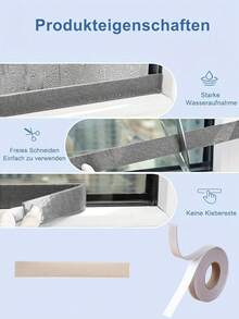 1 Roll Window Condensation Solution - Anti-Condensation Sealing Tape & Waterproof Self-Adhesive Absorbent Felt Strip, Moisture Barrier & Suction Seal To Effectively Keep Windows Dry, Suitable For Windows, Doors, AC Units - Multicolor - View 5