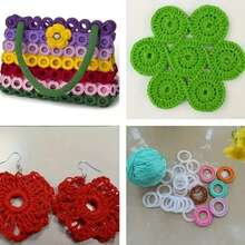 50/100/200/300 piezas Anillos de ganchillo, anillos con forma de bolsa, anillos con forma de O, discos redondos de plástico de 2 cm, adecuados para hacer formas redondas, decorar mochilas y como accesorios para masticar de mascotas - Multicolor - Ver 9