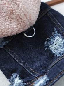 PETCIRCLE 1件宠物衣服，狗狗/猫咪套装，小型犬/幼犬可爱时尚舒适抓绒连帽外套 - 粉色 - 彩色 - 查看 6