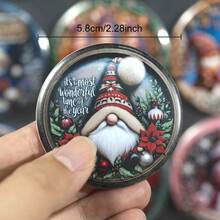 1PC Manual Christmas Bottle Opener Refrigerator Magnets For Beer And Beverages - Easy To Hold Round Bottle Opener, Decorative Fridge Magnet With Nativity, Santa Claus, Snowman Elements, Fun Kitchen Supplies, Thanksgiving, Christmas And New Year Gifts, Christmas Party Supplies, Family Dinner