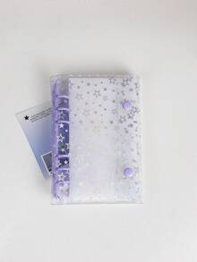 A6, Transparent Colored Star-Shaped Spiral Notebook Set, Simple 6-Hole Active Page Notebook Cover, Sticker Book Sticker Book, Binder, Sticker Book Sticker Book, Sticker Book Binder Sticker Book Binder School Supplies, Essential For Starting School - Multicolor - View 15