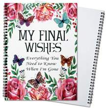 1 Pc MY FINAL WISHES, Butterfly End Of Life Planner, Final Arrangements When I Leave, Beneficiary Information, Funeral Planning Preparation Workbook (5.5 X 8.3 Inch)