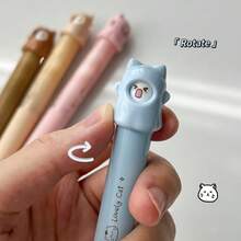 4 piezas Bolígrafos creativos de gato giratorios, bolígrafos de tinta negra de 0,5 mm, bolígrafos de moda para mujeres, útiles escolares, bolígrafos de diseño divertido, papelería linda, agarre cómodo, punta fina, bolígrafos de patrones múltiples, acción de giro, regalos para estudiantes, amantes de la papelería, suministros de oficina con patrón giratorio, pequeño regalo adorable unisex
