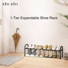 Organizador de zapatos expandible, estante de metal de 1 nivel para clset, hasta 8 pares de almacenamiento ajustable para entrada de puerta delantera, organizador de pie ltima intervensin - inicial - Ver 7