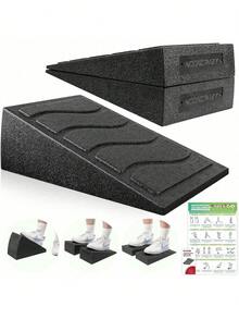 Slant Board For Calf Stretching, 5 Adjustable Angles Incline Board For Squat Wedge, 480 Lbs Weight Capacity Calf Stretch Yoga Foam Wedge For Exercise, Squat, Ankle Mobility & Physical Therapy - 黑色 - 查看 8