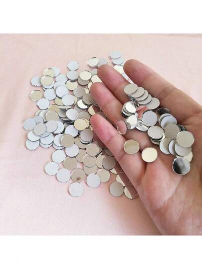 150 قطعة ملصقات مرآة زجاجية دائرية صغيرة، بلاط موزاييك أكريليك لاصق ذاتي، طوب زجاجي من البي في سي، مربعات أكريليك، قلوب مصغرة، مناسبة لصنع الموزاييك DIY وديكورات كرة الديسكو، فن الحائط، صناعة المجوهرات، تزيين الحوائط - متوفرة ب- 3 أحجام، مرايا حرفية