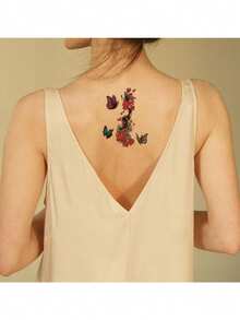 30pcs Assorted Small Size Temporary Tattoo Stickers, Waterproof & Sweat-Proof, Lasting 2-5 Days - Blue - View 3