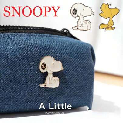 SNOOPY 1枚史努比卡通珐琅胸针金属徽章，可个性化装饰背包/衣服夹，圣诞礼物，圣诞装饰品