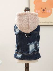 PETCIRCLE 1件宠物衣服，狗狗/猫咪套装，小型犬/幼犬可爱时尚舒适抓绒连帽外套 - 粉色 - 彩色 - 查看 5