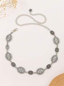 1pc Vintage Embossed Waist Belt For Women, Spring/Summer Summer, School Fall, Autumn, Halloween