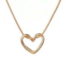 1 Stück modischer, Cut Out minimalistischer Herz-Anhänger, rostfreier, elektroplattierter, nicht verblassender Schlüsselbein-Kette für Frauen