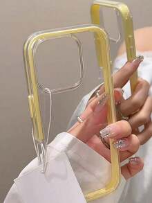 High-End Quality Apple Smartphone Fashionable Protective Case, 3-In-1 Thick Hard Material, Colorful Solid Color Frames, Personalized Creative Pink, White, Black, Blue, Green Options, Minimalist Anti-Fall Full Coverage Transparent Tactile Colored Phone Case, Waterproof, Shock-Proof, Anti-Fall, Anti-Scratch. - Màu vàng - Xem 12