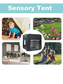 Namiot dziecięcy, sensoryczny, wyposażony w szybko rozkładany mechanizm i solidną konstrukcję zapewniającą cień – spokojne schronienie zaprojektowane dla dzieci z autyzmem, ADHD i SPD – przenośny namiot sensoryczny z panelem zacieniającym i solidną ramą do spania