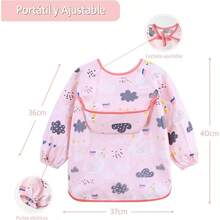 Termichy baberos para, baberos impermeables con mangas, baberos nia, baberos impermeables nio, baberos con bolsillo para 1 - 3 aos 3 Piezas - inicial - Ver 6