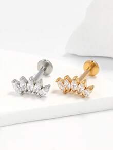 1 قطعة من الأذن المثقوبة المزودة بخرز من التيتانيوم والزركون المقطع على شكل ماركيز للثقب الحلزوني، مسمار داخلي الخيط للثقب الأذن الخارجي والداخلي، إكسسوارات مجوهرات الجسم