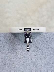 1pc Cute Cat Shaped Dust Plug, Adorable Pet Decor Accessory, Compatible With IPhone & Type-C Phones, Multi-Color Options - Multicolor - View 12