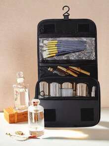 1 件大号挂钩防水折叠旅行洗漱包，女士化妆品剃须刀收纳包，适合暑假、学校、宿舍、游轮、礼物