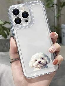 Crystal Clear Space Case Full-Body Shockproof TPU Material Little Teddy Dog Pattern Design Precision Cutouts For IPhone And  Perfect Fit To Handle Everyday Drops And Lmpacts - Trong sáng - Xem 4