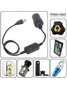 5V USB To 12V Car Cigarette Lighter Socket Female Converter Adapter Cord For Car Cigarette Lighters Car Vacuum Cleaner Driving Recorder Etc (USB To Car Cigarette Lighter)