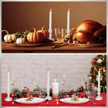 24 Pcs Glass Taper Candle Holder Sets 12 Candlestick Holder With 12 White Long Candles For Wedding Party Decor Dinner Decoration Clear - 無色 - 查看 3