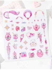 1 Book Of Girl Dress Up Sticker Set, Cute Princess Makeover Stickers, Children Girls Sticker Album, Expression Stickers, No-Cut Stickers, Cute Style Stickers, Cute Character Stickers, Girls Daily Outfit Styling Stickers