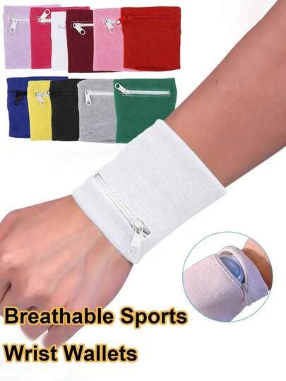 Solid Color Zipper Wrist Guard With Keys, Loose Change To Absorb Sweat, Wipe Sweat, Basketball, Running, Sports Wrist Guard Zipper Bag Outdoor Christmas Thanksgiving Fall Travel Winter Purse Gifts Holiday Wash Bag Old Wallet Christmas Gifts Merry Christmas Bag Handbag Clutch Bag Wristlet Bag