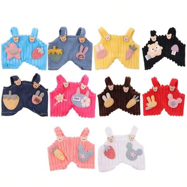 17cm Ropa de muñeca LBB con botones, pantalones con tirantes, accesorios para muñeca , en stock